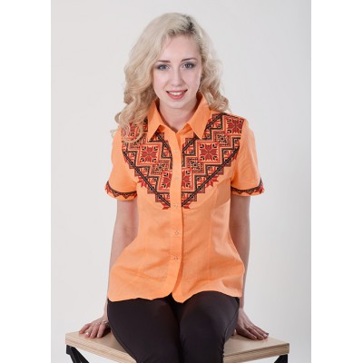 Embroidered blouse "Galychanka" orange